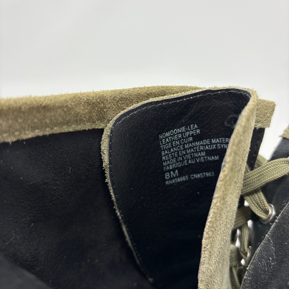 NORDSTROM Moonie Water Resistant Suede Leather Combat Boot Green Moss - Picture 8 of 8